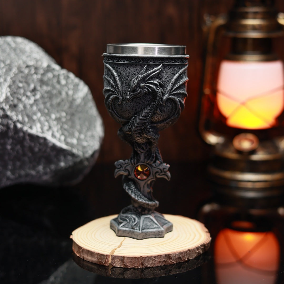 Dragon Warrior stainless steel wine goblet