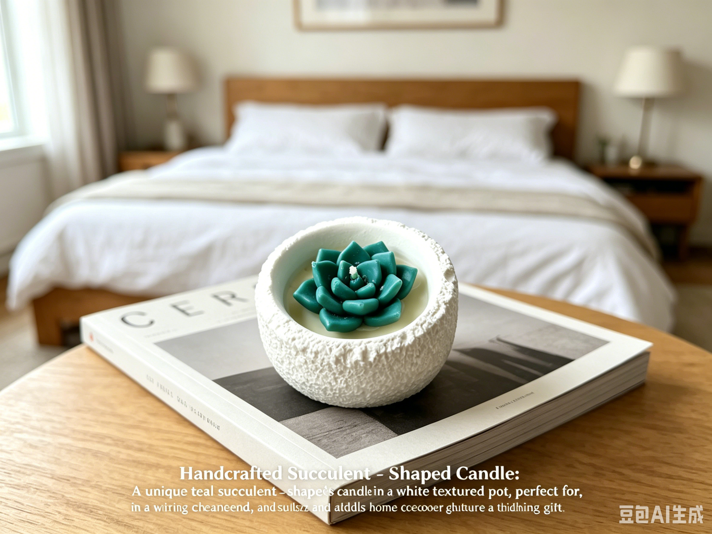 Succulent-shaped scented candles. Each one is hand-poured, embodying warm emotions. An excellent choice for gifting.