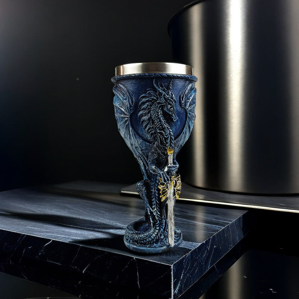 Goblet with a personalized dragon - shaped design, wine glass, red wine glass, stainless - steel inner liner, creative gift
