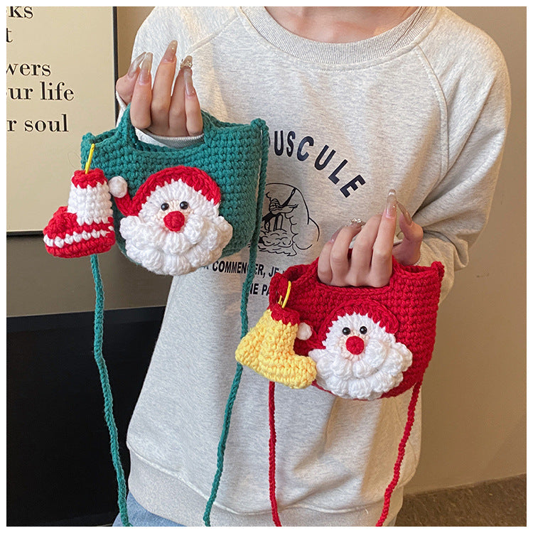Christmas Handmade Knitted Bag New Style Women's Bag Fashionable