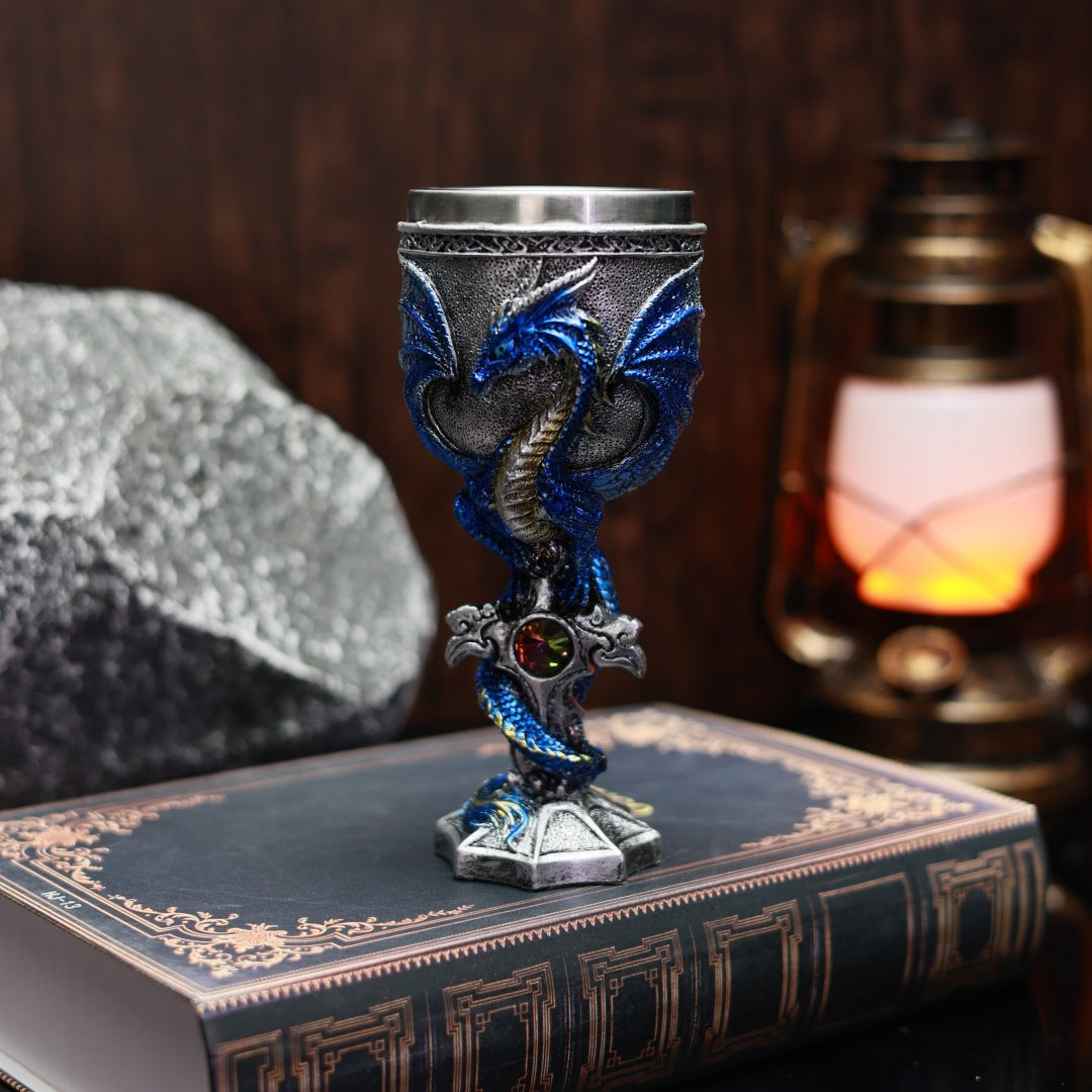 Dragon Warrior stainless steel wine goblet