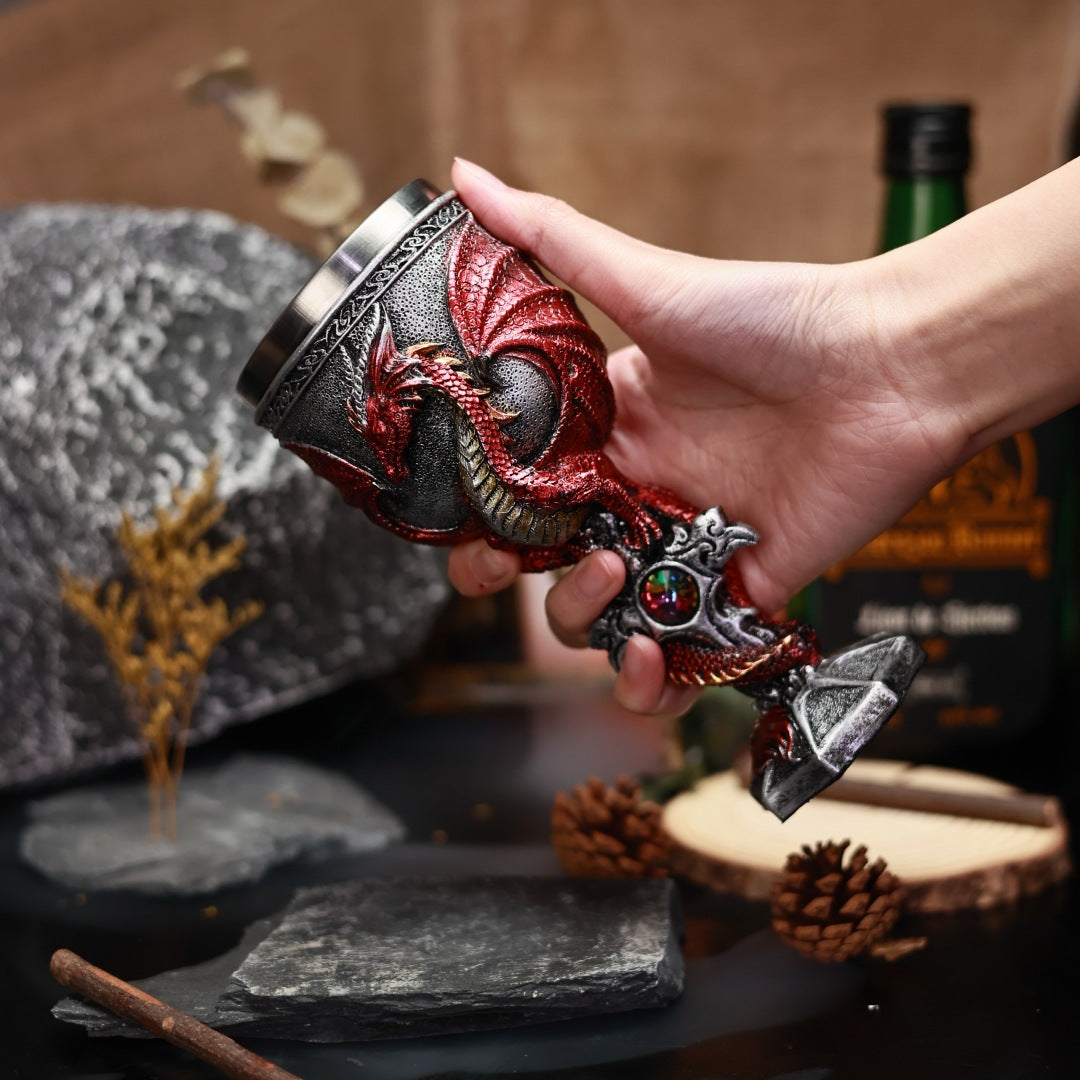 Dragon Warrior stainless steel wine goblet