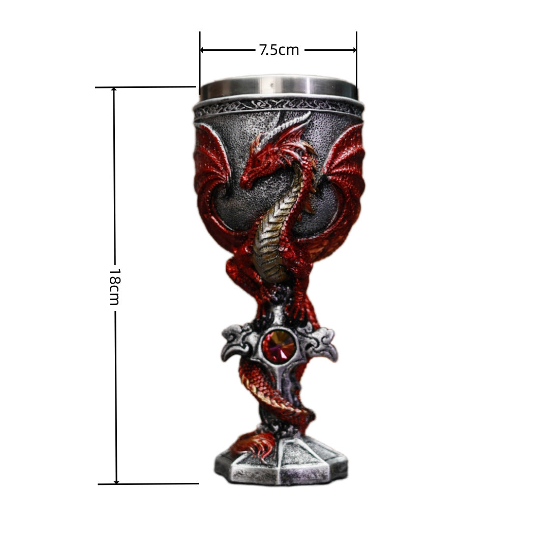 Dragon Warrior stainless steel wine goblet