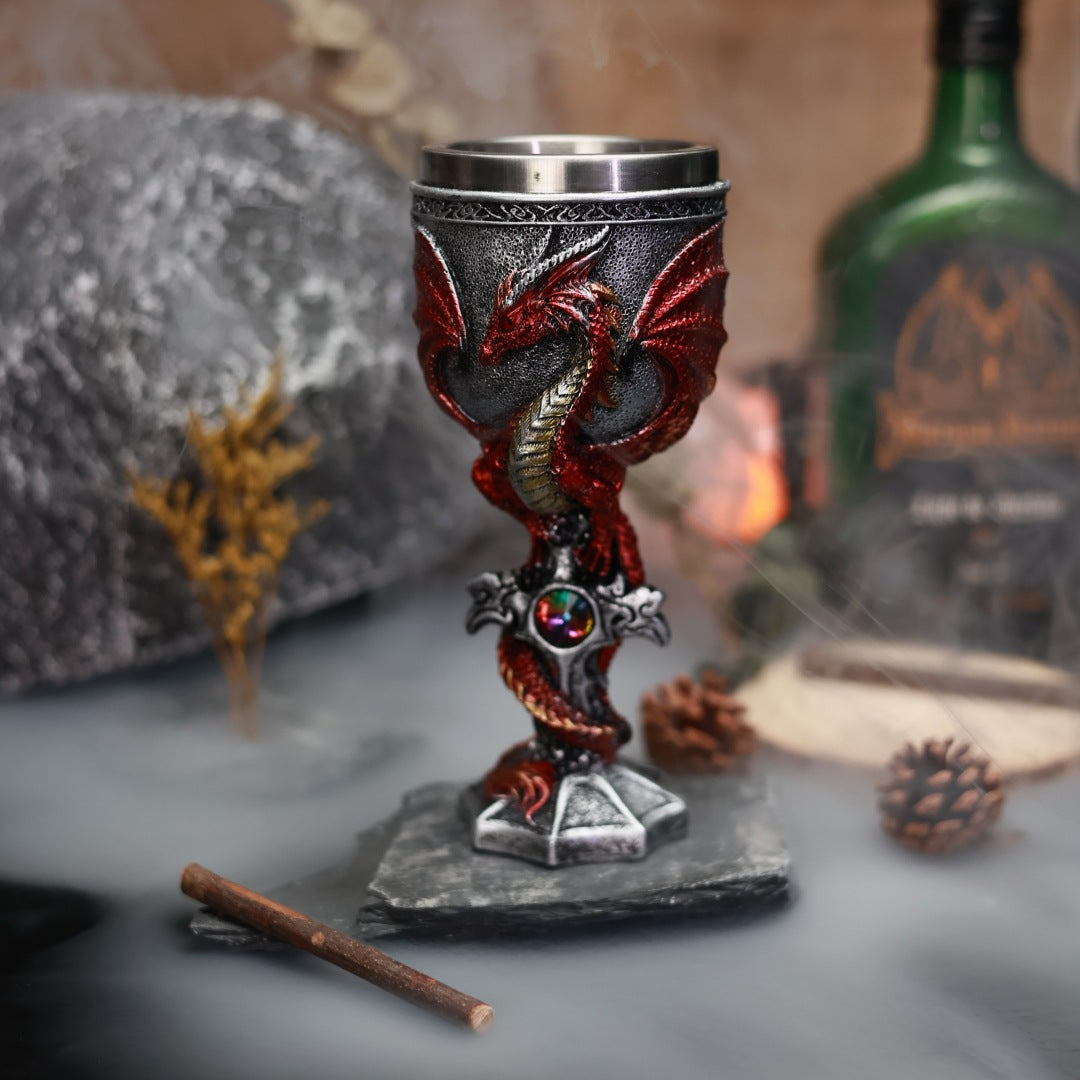 Dragon Warrior stainless steel wine goblet
