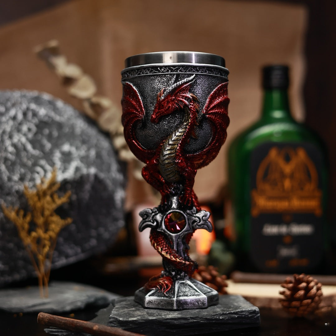 Dragon Warrior stainless steel wine goblet