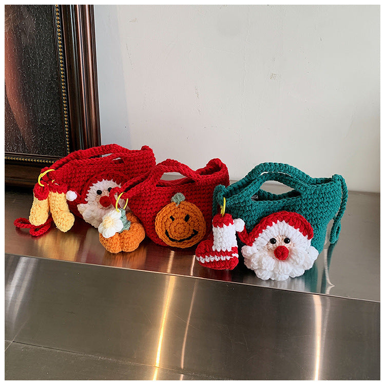 Christmas Handmade Knitted Bag New Style Women's Bag Fashionable