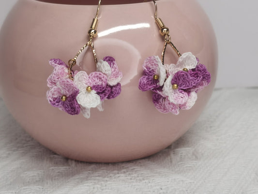 Crochet Handmade flower Earrings