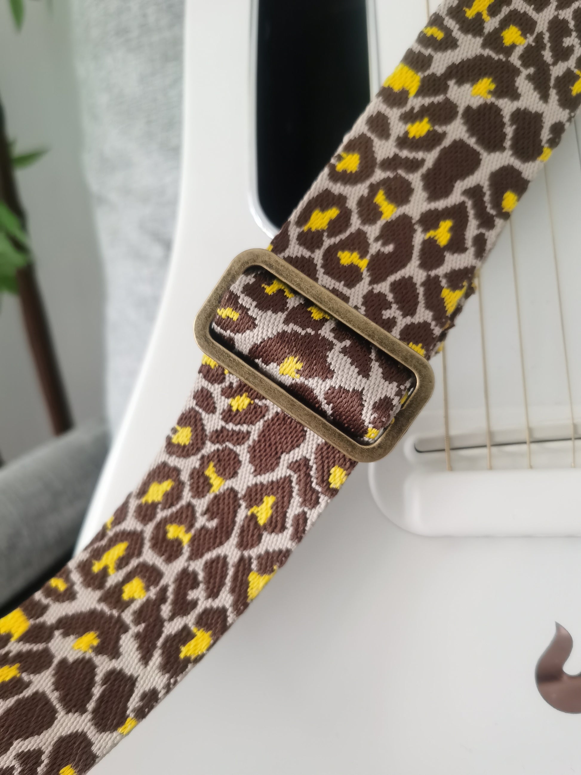 Close-up detail of premium leopard pattern and quality stitching