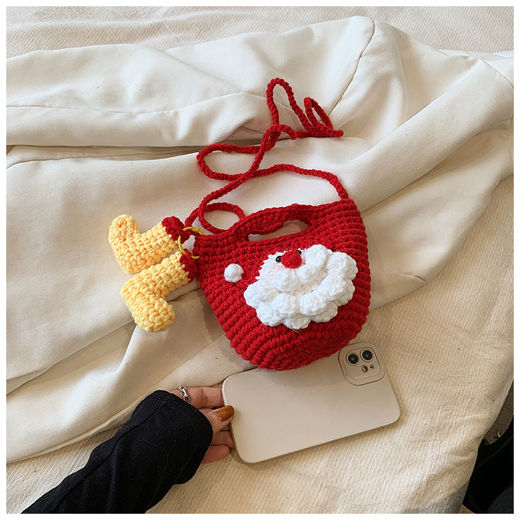 Christmas Handmade Knitted Bag New Style Women's Bag Fashionable
