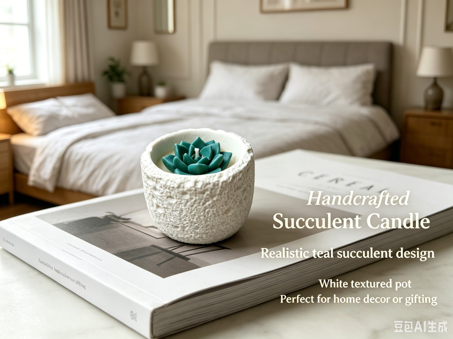 Succulent-shaped scented candles. Each one is hand-poured, embodying warm emotions. An excellent choice for gifting.