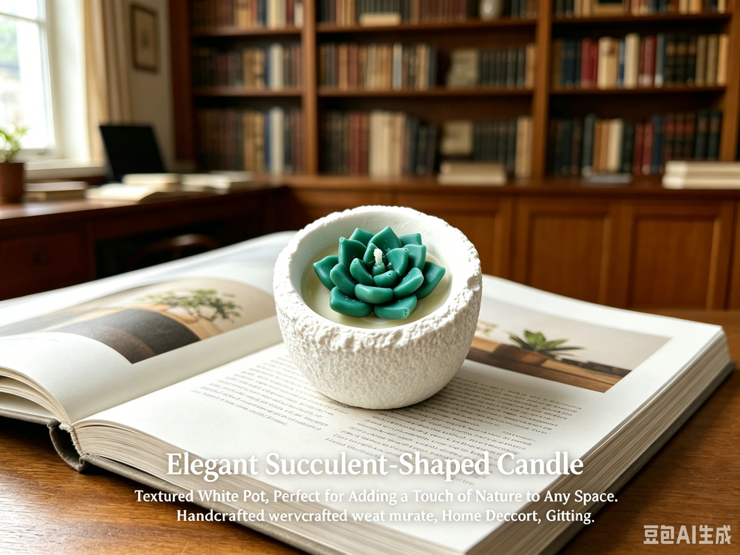 Succulent-shaped scented candles. Each one is hand-poured, embodying warm emotions. An excellent choice for gifting.