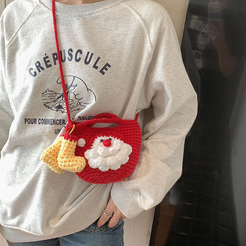 Christmas Handmade Knitted Bag New Style Women's Bag Fashionable