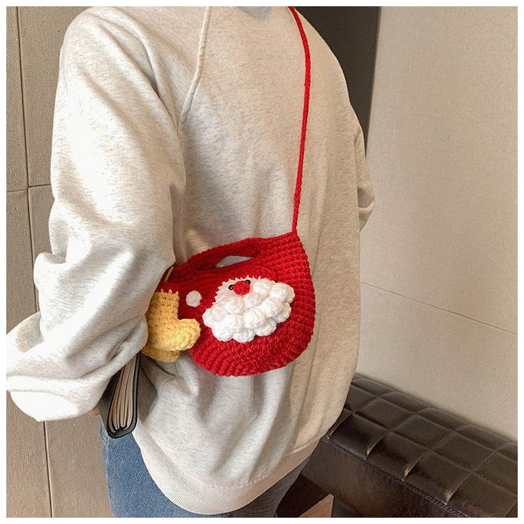 Christmas Handmade Knitted Bag New Style Women's Bag Fashionable