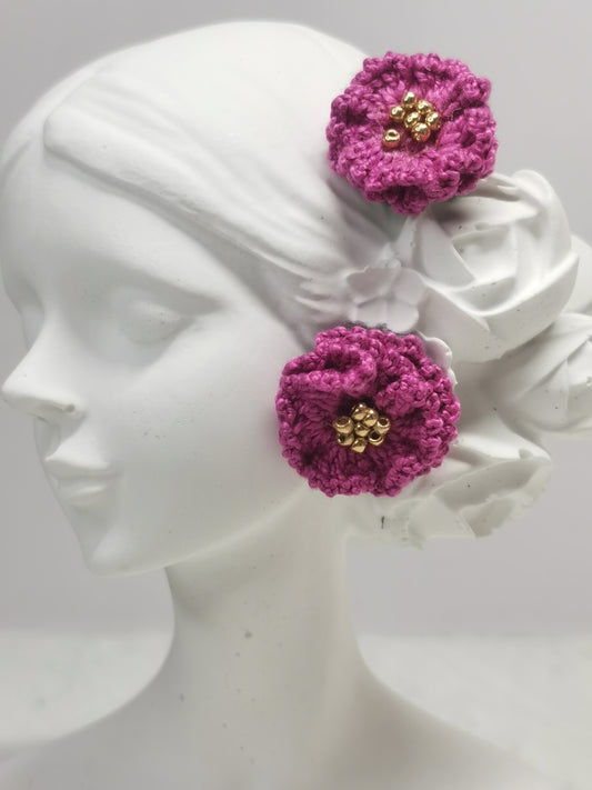 Crochet Handmade Stud Earrings