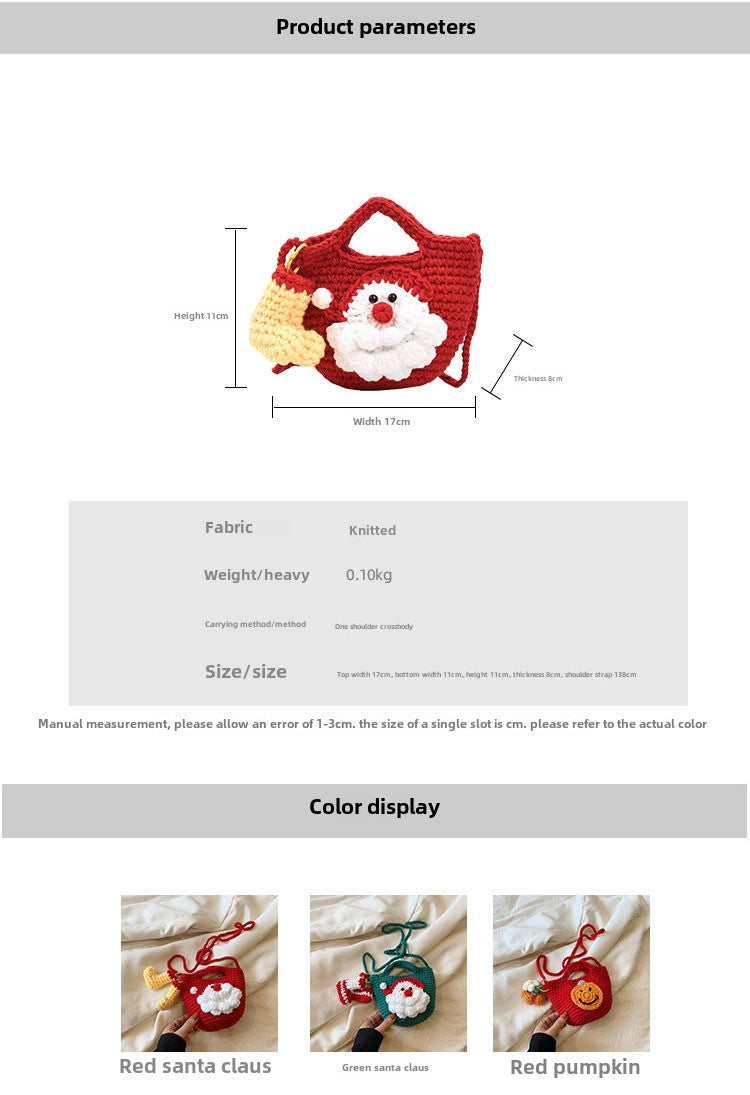 Christmas Handmade Knitted Bag New Style Women's Bag Fashionable