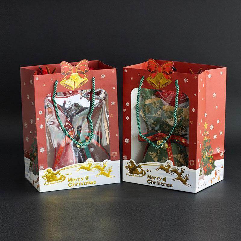 Christmas Woven Bouquet Finished Handmade Knitted Christmas Eve Fruit Cute Elk Wool Flowers Fine Packaging Portable Gift Bag - F.B DAISY